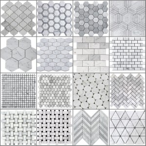 Carrara hvide mosaikfliser